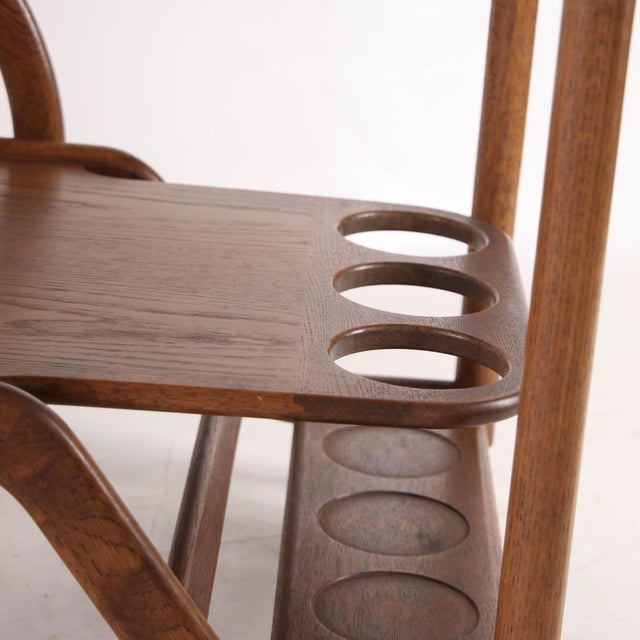 Wooden Serving Cart in Oak, 1970s For Sale - Image 10 of 15