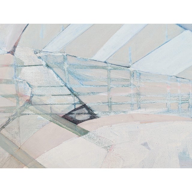 Kristen Anton “G’s Paper City” Contemporary Pastel Peach and Blue Toned Abstract Painting, 2021 For Sale - Image 10 of 11