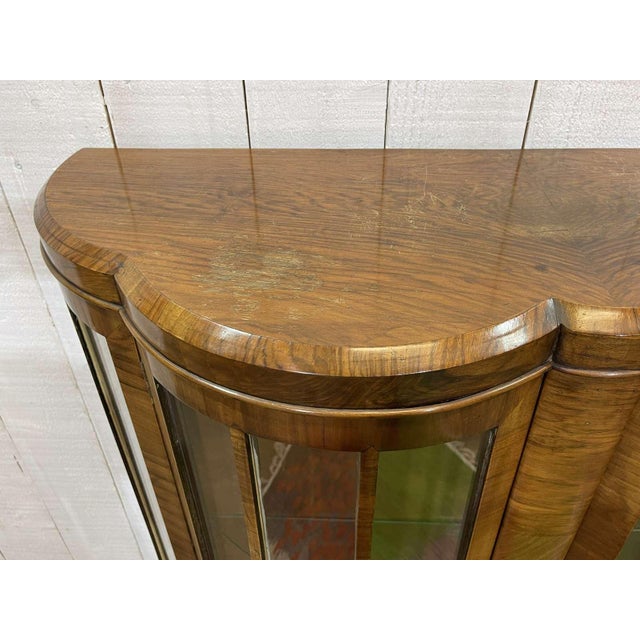 English Walnut Display Cabinet, 1950s For Sale - Image 9 of 18