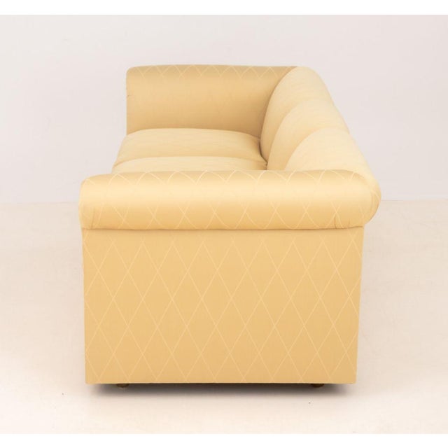 Modern Golden Silk Blend Upholstered Sofa For Sale In New York - Image 6 of 7