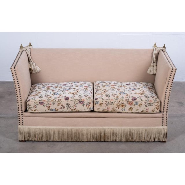 1960s Vintage Velvet Knole Sofa with Floral Cushions, 1950s For Sale - Image 5 of 12