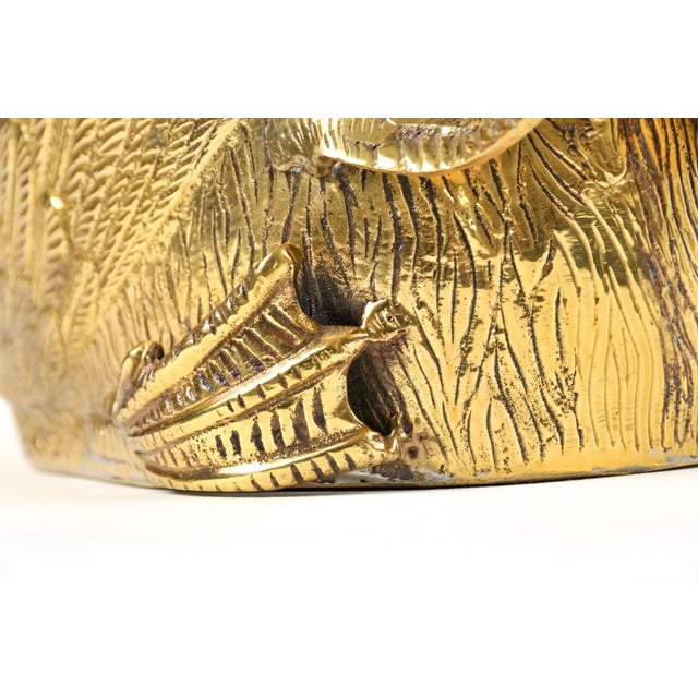 Vintage Hollywood Regency Large Brass Swan Planter Pot For Sale - Image 12 of 15