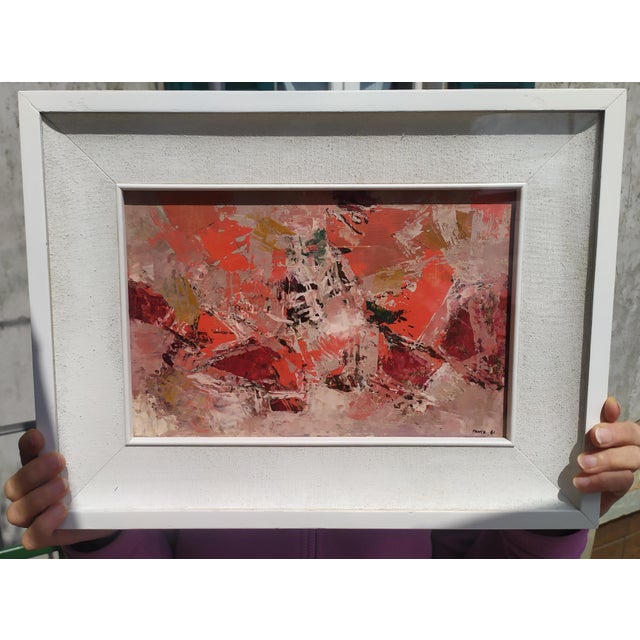 1960s Pantaleoni Ideo, 1961, Oil on Canvas, Framed For Sale - Image 5 of 5
