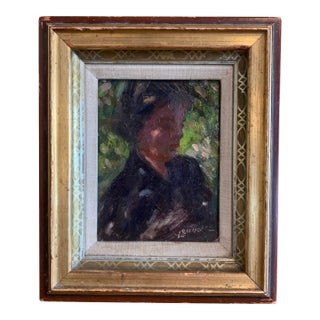 Vintage Bernard Lennon Portrait Painting of His Wife Ruth For Sale