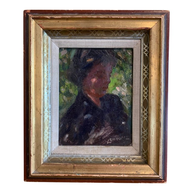 Vintage Bernard Lennon Portrait Painting of His Wife Ruth For Sale