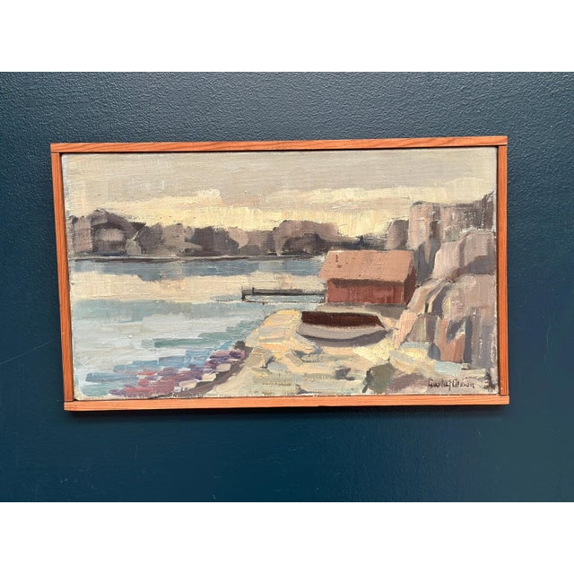 Gustaf Olsson, Seascape, 1950s, Oil Painting on Canvas, Framed For Sale - Image 17 of 18