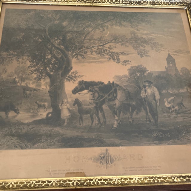 Original “stein-copied” (stone) print; professionally framed in a period frame; printed by Hatch Lithograph Co. of New...