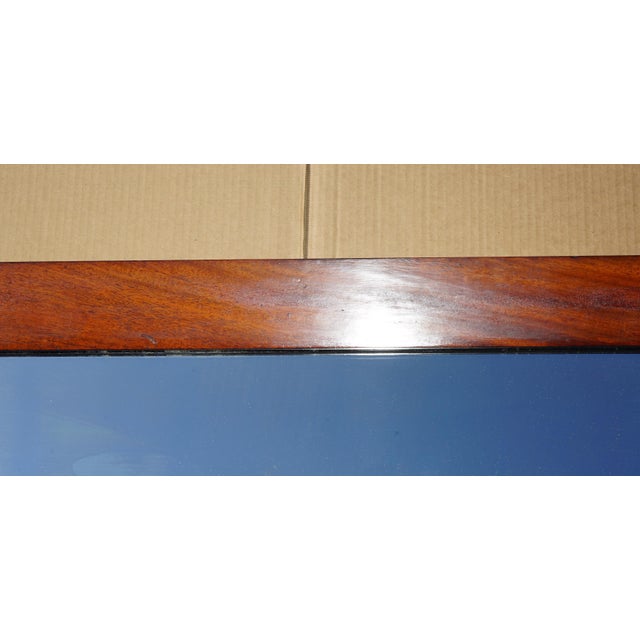 Glass Antique English Georgian Wall-Mounted Mirror with Bevelled Hardwood Frame For Sale - Image 7 of 11
