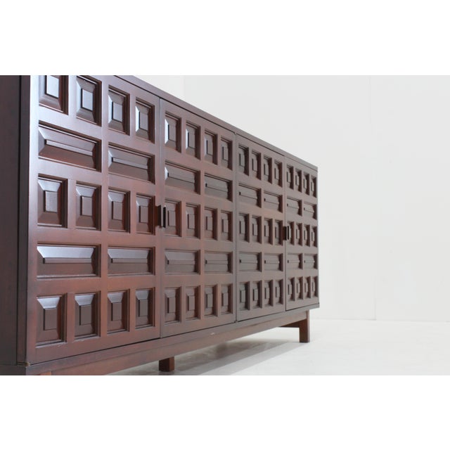 Wood Vintage Brutalist Spanish Credenza, 1970s For Sale - Image 7 of 10