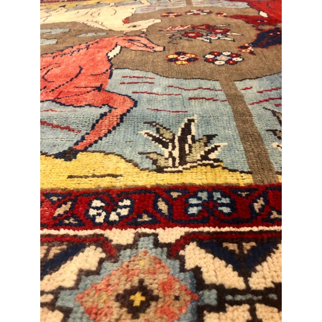 1970s Animal Print Handwoven Shiraz Area Rug 6'9" X 9'3" For Sale - Image 11 of 12