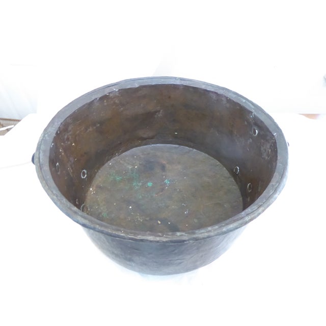 American Antique Copper Cauldron For Sale - Image 3 of 4