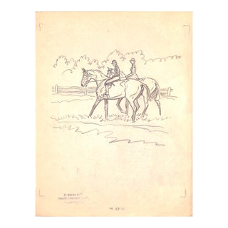 Original 1944 Pencil Drawing From Hi, Guy! The Cinderella Horse by Paul Brown 43 For Sale
