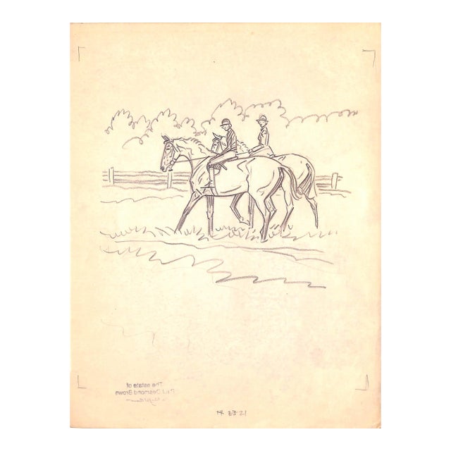 Original 1944 Pencil Drawing From Hi, Guy! The Cinderella Horse by Paul Brown 43 For Sale