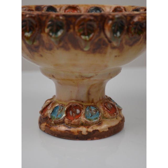 Glazed Ceramic Bowl with Cabochons from La Roue, France, 1960s For Sale - Image 4 of 13