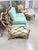 David Francis Chippendale Rattan Sofa Set. Couch, Chair and Ottoman, Like New, for Fraction of Price. Quality, Designer Furniture in a Coastal Design. For Sale - Image 10 of 12