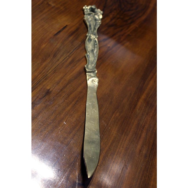 Metal Large Decorative Brass Cutlery Set, Italy, 1950s, Set of 3 For Sale - Image 7 of 16