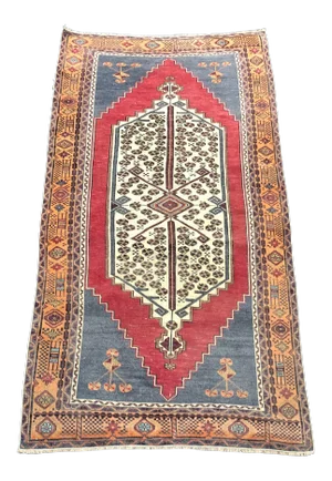 Vintage Oushak Wool Rug-3'8'x6'10"