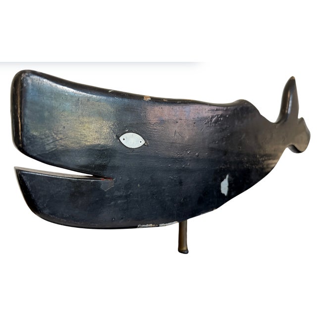 Antique Wooden Whale Weathervane, New England Folk Art, Ca. 1850–1900 For Sale - Image 4 of 9