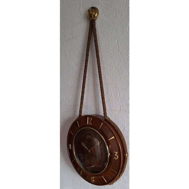 Mid-Century Modern Mid-Century Mechanical Wall Clock with Floating Anchor from Garant, 1950s For Sale - Image 3 of 5