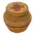 This antique Makah woven bulbous lidded basket originates from the Pacific Northwest Native American tradition, dating to...