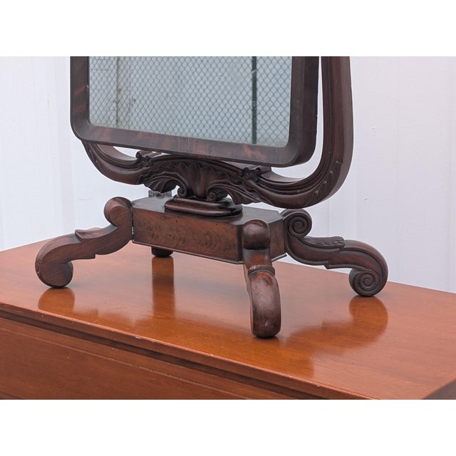 Wood Vintage Ornate Victorian Mahogany Dressing Table Mirror For Sale - Image 7 of 11