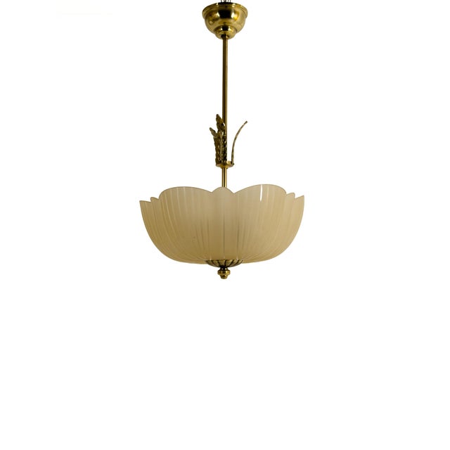 Swedish Brass Ceiling Lamp, 1940s For Sale - Image 6 of 13