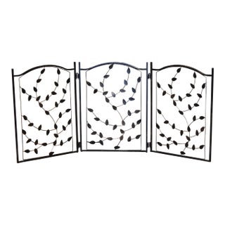 Lightweight, 3-Panel Foldable Metal Screen for Fireplace, Table or Room For Sale