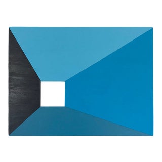 Contemporary Abstract Minimal Painting "Blue Door" by Max & Alma Wolf