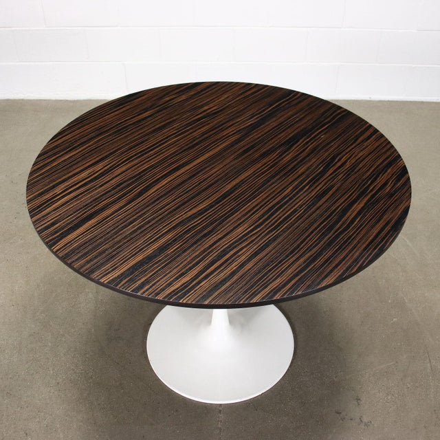 Lacquered Alluminium Rosewood Round Table, Italy For Sale - Image 3 of 7