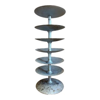 Antique Industrial Salvaged Steel Rotating Organizer For Sale