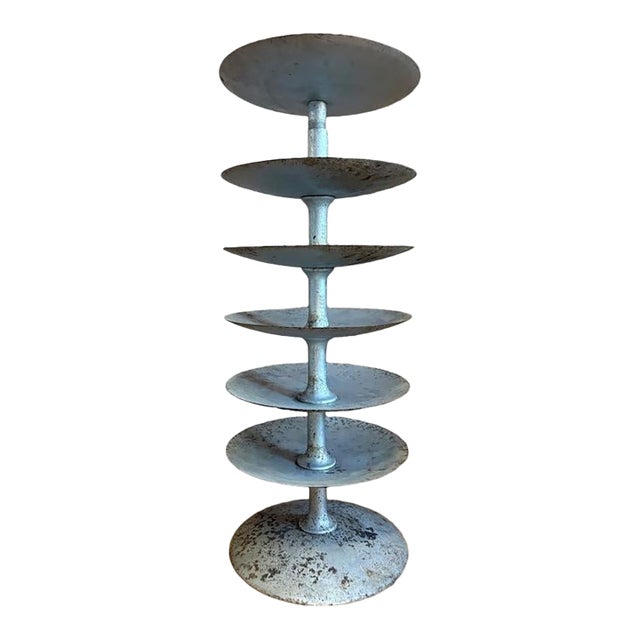Antique Industrial Salvaged Steel Rotating Organizer For Sale