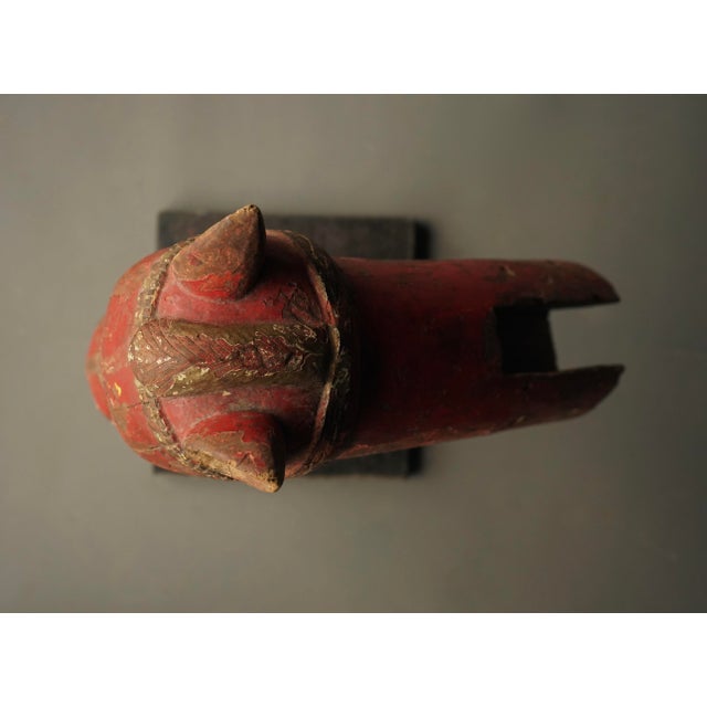 Brown 19th Century Polychrome Indian Horse Head For Sale - Image 8 of 10