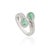 VR Jewels Contemporary Emerald Diamond Cluster Bypass Ring in 14k Gold Size 4 For Sale - Image 4 of 17