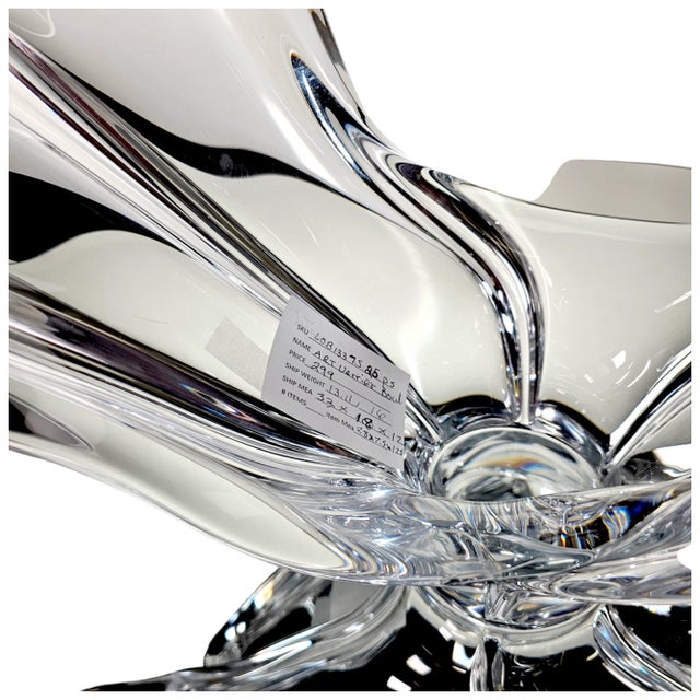 Monumental Vannes-Le-Châtel Freeform Crystal Centerpiece, 28 Inches, France, 1960s For Sale - Image 9 of 10