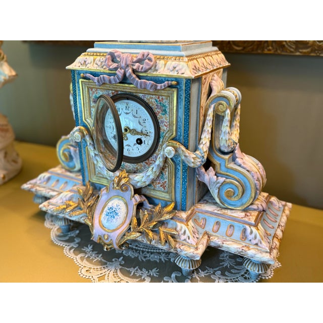 Late 19th Century Rococo Revival Mantel Clock For Sale - Image 4 of 7