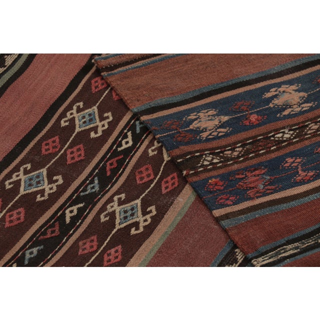 Red Vintage Persian Kilim, Tribal Runner Rug With Ram's Horn Motifs - Rug & Kilim For Sale - Image 8 of 8