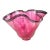Large 12" Signed Paul Bendzunas Magenta & Gold Fleck Hand-Blown Art Glass Handkerchief Bowl For Sale