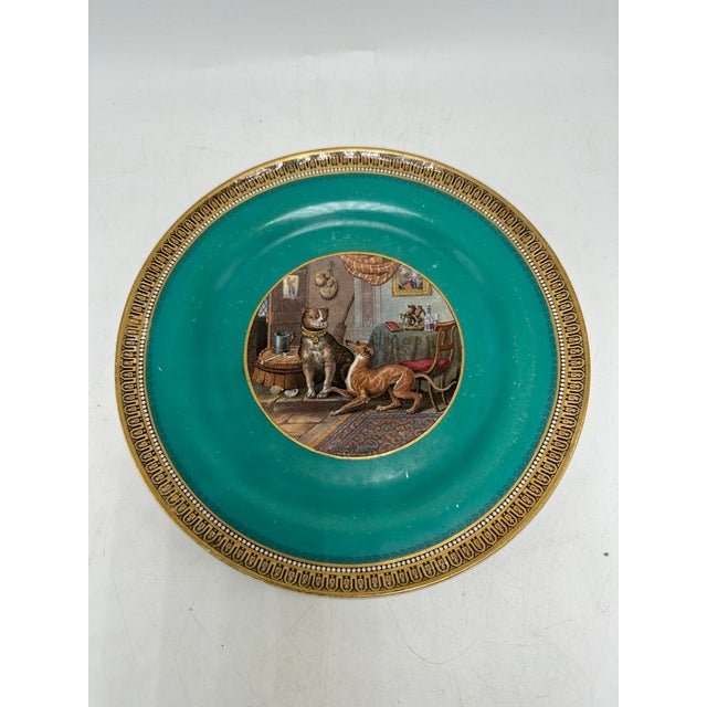 Ceramic Antique Decorative Dog Plate For Sale - Image 7 of 9