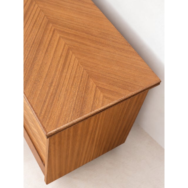 Vintage Teak Herringbone Sideboard, 1950s For Sale - Image 10 of 14