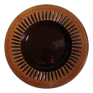 Ceramic Sunflower Plate by Eke Bjerén for Gabriel, Sweden, 1960s For Sale