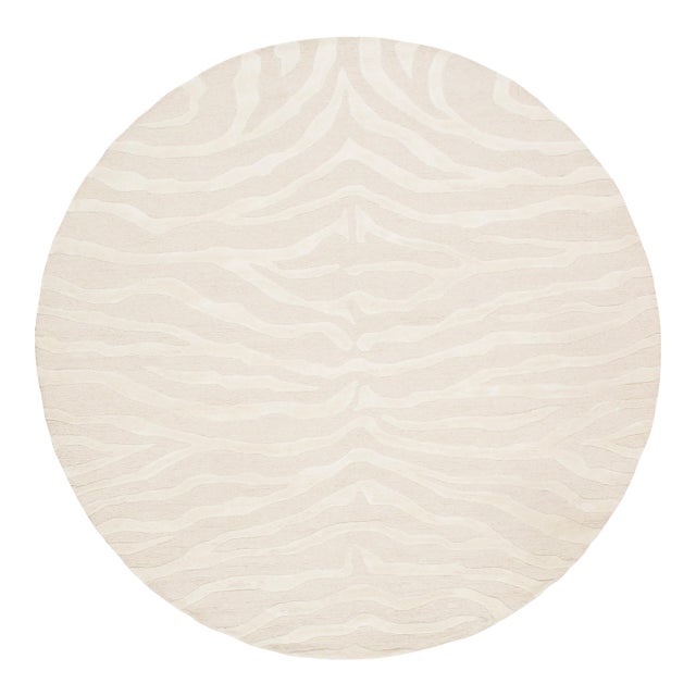 Edgy Hand-Tufted Cream Area Rug- 6' 0'' X 6' 0'' For Sale