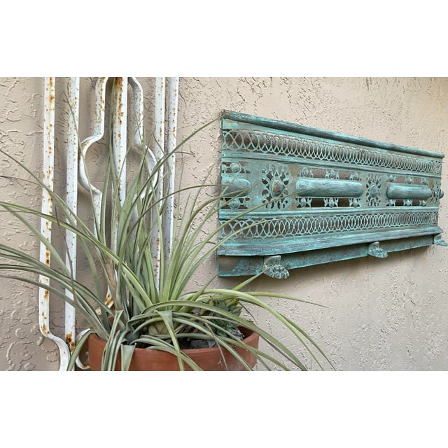 One-of-a-Kind Brass Wall Sculpture - Antique Neoclassical Fireplace Surround Art For Sale - Image 12 of 15