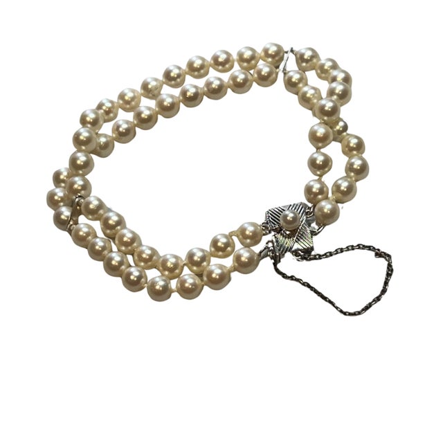 1990s Mikimoto Estate Akoya Pearl 2 Strand Bracelet For Sale In New York - Image 6 of 7