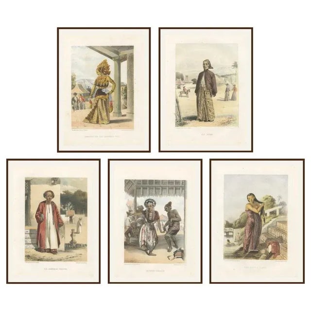 F. Hardouin, Javanese Costume, 1840, Lithographs, Set of 5 For Sale - Image 10 of 10