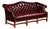 Vintage Chippendale-Style Camelback Chesterfield Leather Sofa in Oxblood For Sale