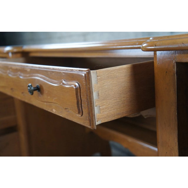 Wood Mid 20th Century Mid Century Country French Provincial Mirrored Vanity Desk For Sale - Image 7 of 12