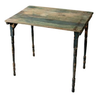Antique Painted Wood Folding Table For Sale