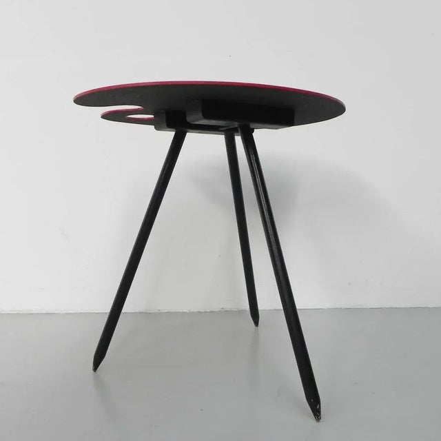 Black Painter's Palette Side Table by Lucien de Roeck for Bois Manu For Sale - Image 8 of 15