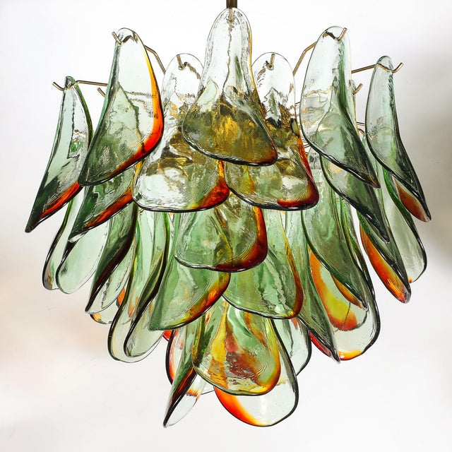 Mid-Century Signed Barbini Hand-Blown Murano Peacock Glass Chandelier For Sale - Image 11 of 15