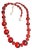 1960s Red Cats Eye Lucite Beads Interspersed With Cherry Red Faceted Glass For Sale